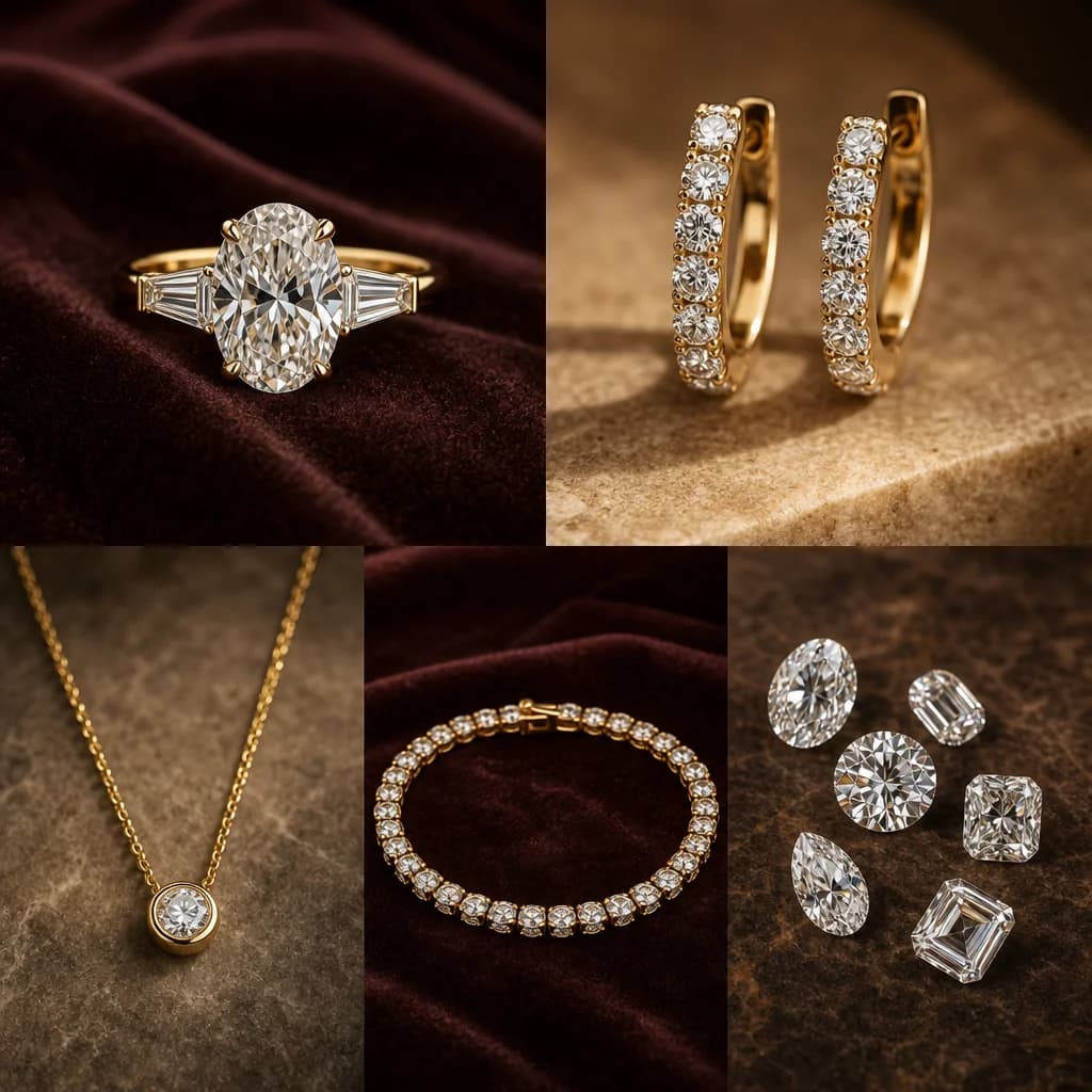 Tennis Necklace lab-grown diamond jewelry in solid gold IGI certified